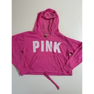 NWT Victoria Secret PINK Cropped Hoodie Hot Pink SZ M